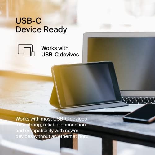 Belkin USB Tipo C a 2,5 GB Adaptador Ethernet, Thunderbolt 3 e 4 / USB-C para LAN Adaptível com LAN Compatível com MacBook