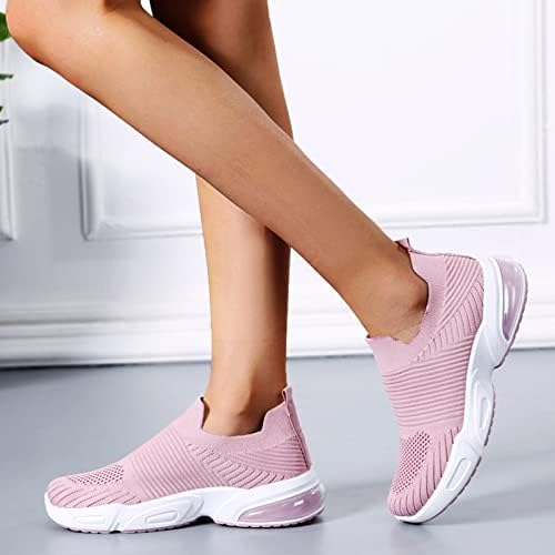 Sapatos de caminhada para mulheres arco de suporte deslize em tênis sandálias neon confortáveis ​​respiráveis ​​para mulheres planas