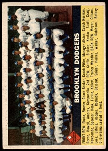 1956 Topps # 166 Gry Dodgers Team Brooklyn Dodgers VG Dodgers