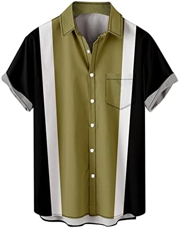 Camisa havaiana para homens, manga curta masculina para baixo camisetas de boliche vintage Camisas havaianas estampadas casuais camisa de praia