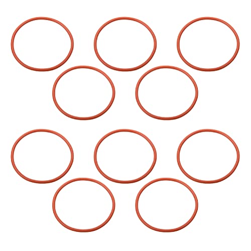 OTHMRO 10PCS O-ring O-ring, 64 mm/2,52 OD, 57,8mm/2,28 ID, 3,1mm0.12 Largura, vedação VMQ Junta, vermelha, vermelho