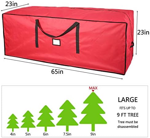 Sattiyrch Christmas Tree Storage Bag, se encaixa em árvore artificial de até 9 pés de altura, contêiner de armazenamento