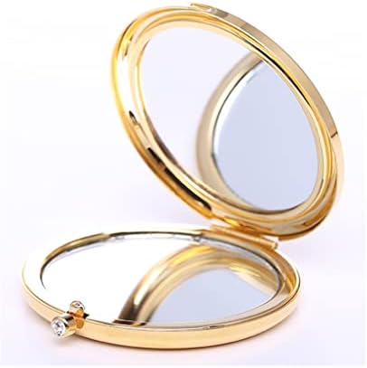 FSYSM Golden Oval dobrável espelho de maquiagem conveniente Dupla lados de espelho pequeno Girlfrie Gift 1 Piece