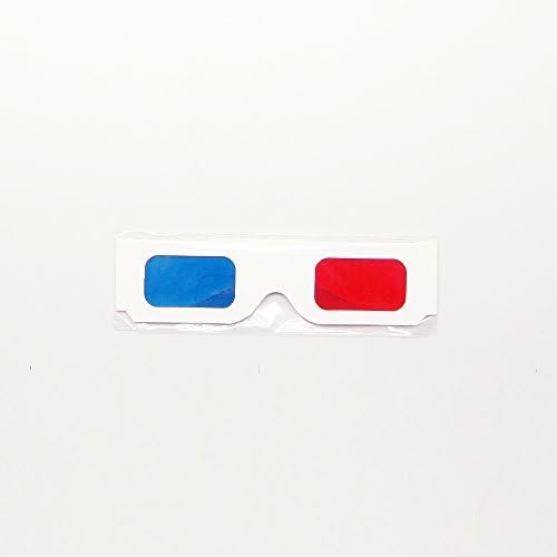 Cartão azul 12 pares de copos 3D de papelão vermelho/ciano - quadro branco