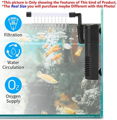 XJHOMA Aquarium submersível Bomba de água e filtração com tubos de oxigênio, barra de chuveiro e copo de sucção para