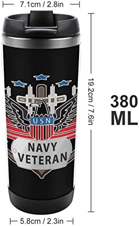 Canecas de café veterano da marinha da USN com copos isolados de tampa de aço inoxidável garrafa de água de parede dupla