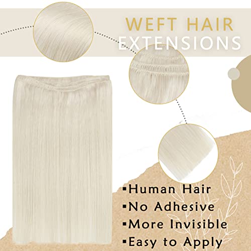 Ugeat costurar em extensões de cabelo 22 polegadas de cabelos loiros brancos e 20 polegadas de cabelos de arame branco de 20 polegadas.