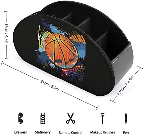 Caixa de organizador do suporte de controle remoto de basquete com 5 compartimentos caixa de armazenamento remoto de