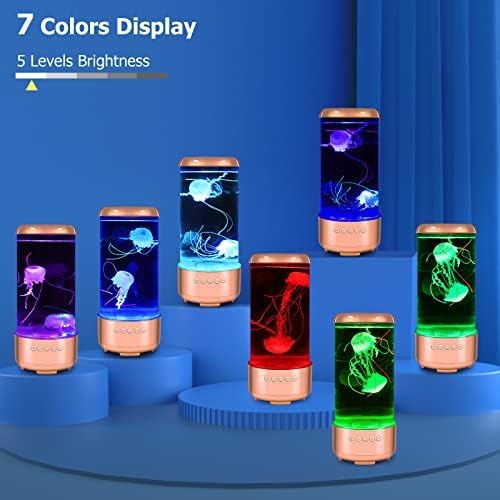 Lâmpada de lava de água-viva de cosney com Bluetooth e som de ruído branco, 33 LED de 7 coloras Luz e 5 níveis Brilho