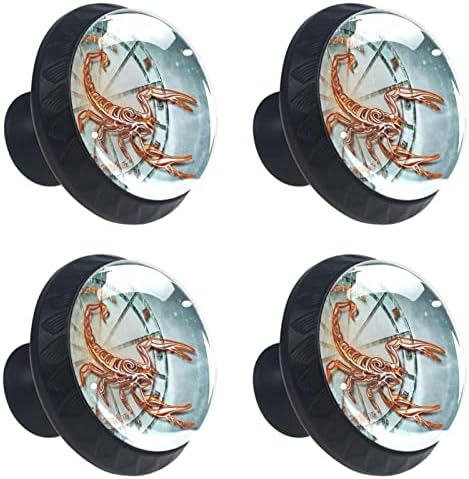 Gaveta redonda de tyuhaw puxa manuseio escorpião signo zodíaco símbolo de símbolo de impressão com parafusos para armários de cômoda
