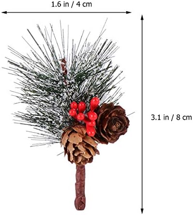 DIY Árvore de Natal Snow Holly Red Berry Pinecone Decoração de Natal 6pcs