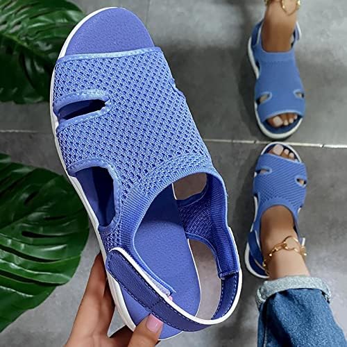 RBCULF Sandals femininas de verão Hollow Out respirável plataforma elástica slides casuais flip flop slip em sandálias
