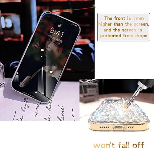 Walaivgne para Samsung Galaxy S23 Plus Caso para mulheres, capa de telefone de luxo muito brilhante com brilho de brilho 3D Sparkle Rhinestone Diamond Gems ， Soft TPU Tampa para meninas femininas （Prata）