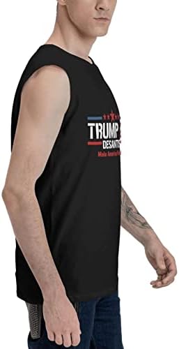Kadeux Trump DeSantis 2024 Faça camisetas mangas da Flórida Americana Man Tees sem mangas praia t preta