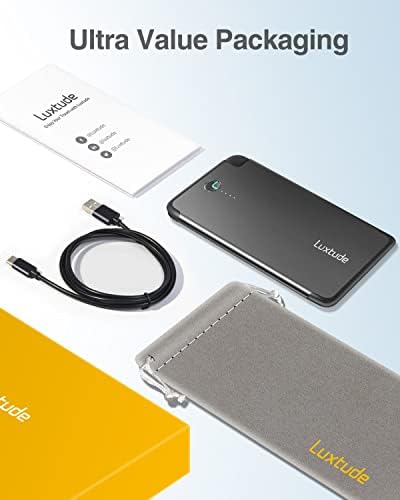 Luxtude 5000mAh Carregador portátil iPhone construído em cabo Lightning, bateria externa ultra fino, banco de energia de
