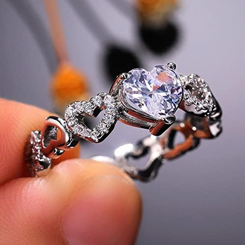 Anéis de polegar ajustáveis ​​para mulheres Love Heart Diamond Ring Copper Hollow Hold Ring Full Love Fashion Water Rings Diamond