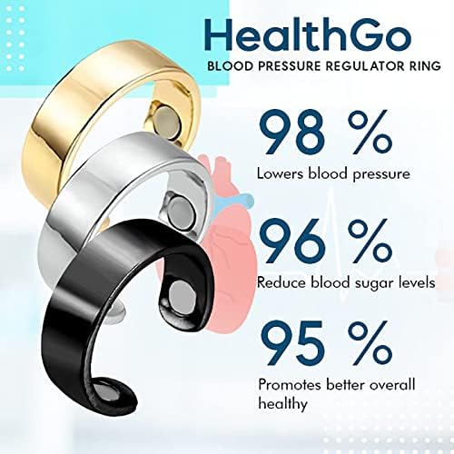 Anel regulador de pressão arterial de Znvwki Healthgo, anel de controle de açúcar no sangue, anel de controle de glicose
