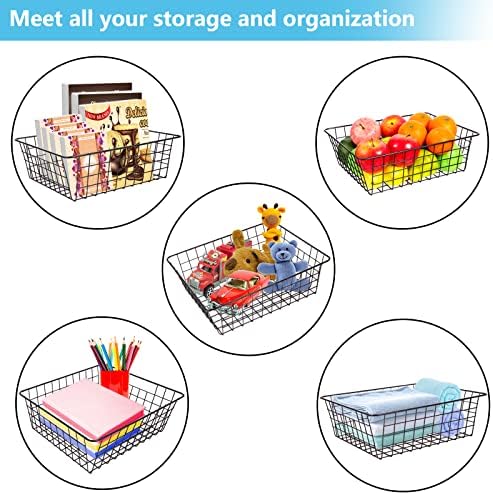 Organização da despensa e cestas de arame de armazenamento para organizar cestas de despensa de despensa de despensa