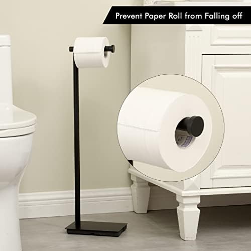 Suporte de papel higiênico kes suporte de 26,2 polegadas de lenço de papel higiênico para banheiro, suporte de papel higiênico grátis SUS304 Aço inoxidável preto fosco, BPH286S66A-BK