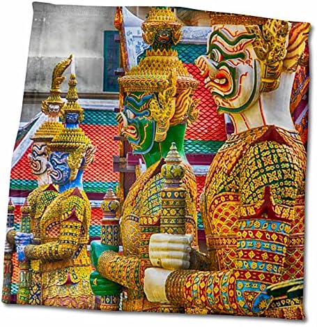 3drose Tailândia, Bangkok, Yaksha em Wat Phra Kaeo, o Grande Palácio - Toalhas