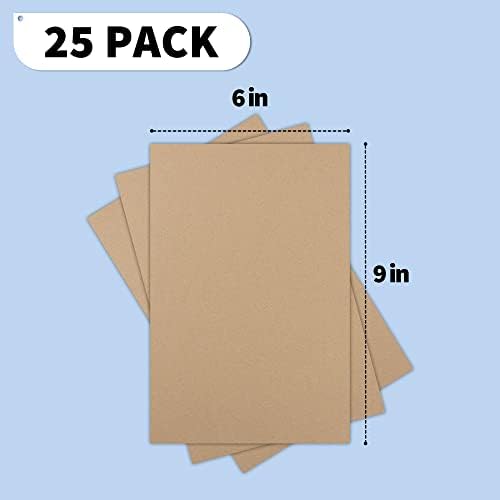 Golden State Art, 25 pacote 9x12 folhas de papelão corrugadas, almofadas de papelão plano para embalagem, correspondência, movimentação, envio, artesanato