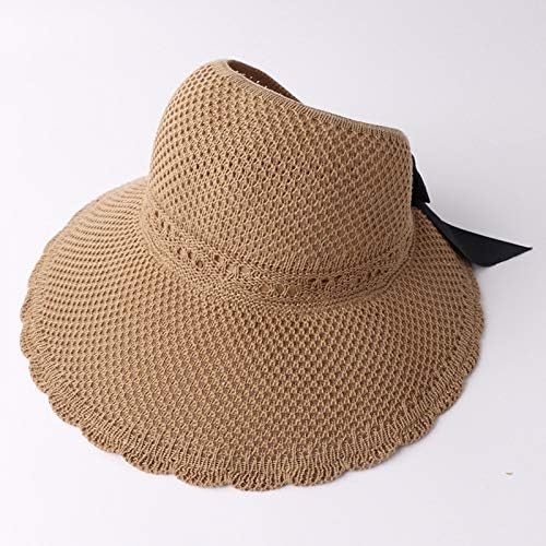 Chapéus de praia larga de largura da largura para mulheres chapéus solares de palha dobrável Proteção UV Summer Summer Hat Upf