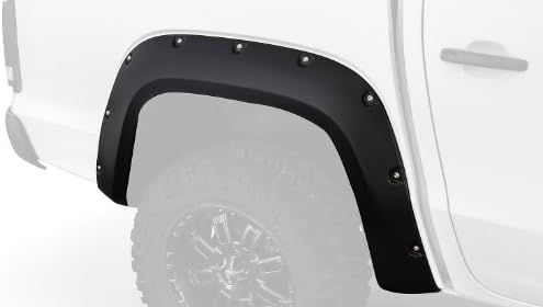 Bushwacker bolso/estilo rebite Fender traseiro Flares | Conjunto de 2 peças, preto, acabamento suave | 171002-02 | Se encaixa 2011-2022 Volkswagen Amarok