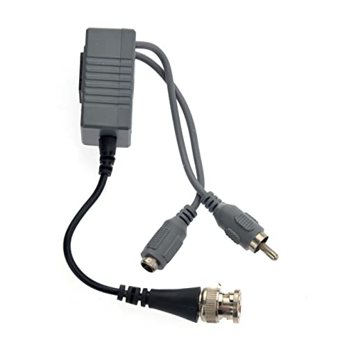 SOLustre Video Par Câmera Coaxial Balun Connectores CCTV com transceptores RJ Video Cat BNC cinza/áudio A/câmera de energia