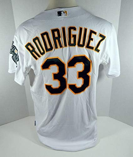 2012 Oakland A Atlético Rick Rodriguez #33 Jogo emitido POS Usado White Jersey - Jogo usada MLB Jerseys
