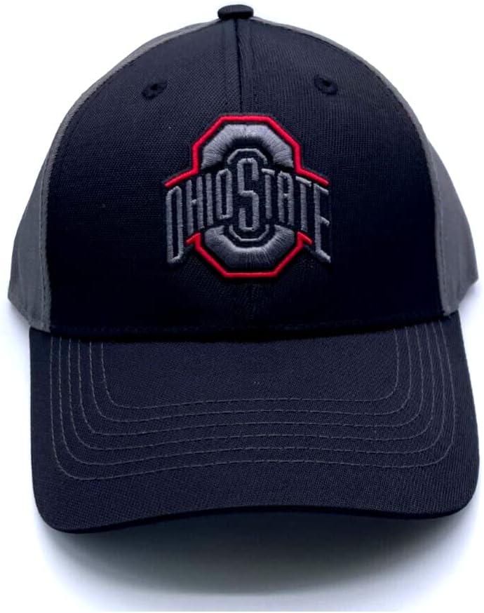 OC Sports Ohio State Buckeyes Hat Two Tone Ajustável Campa MVP preta ajustável com pino, tamanho único