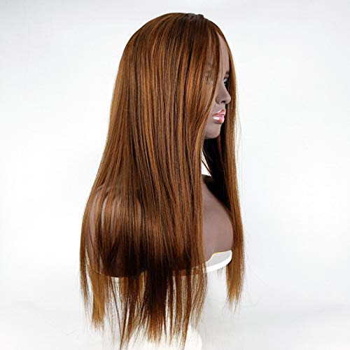 Perucas de cabelos lisos longos perucas sintéticas perucas de mulheres respiráveis ​​naturais adequadas para uso diário de festas