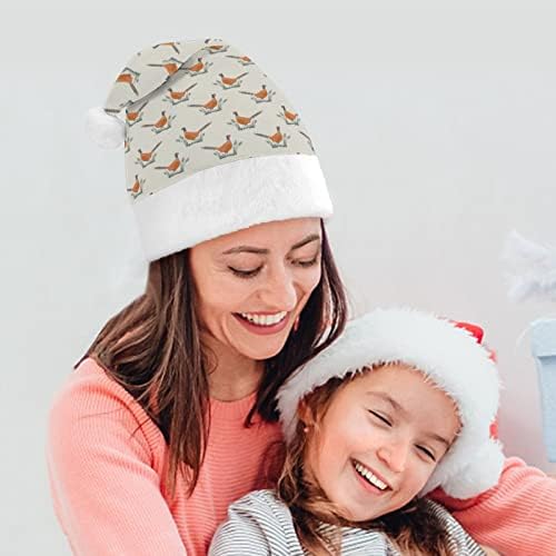 Faisão no chapéu de natal natural personalizado chapéu de santa decorações engraçadas de natal