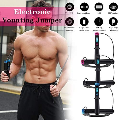 Yasez Smart Jump Corda Calorias de contagem eletrônica pulando corda Fitness Perda de peso Exercício de pular equipamento de fitness de corda