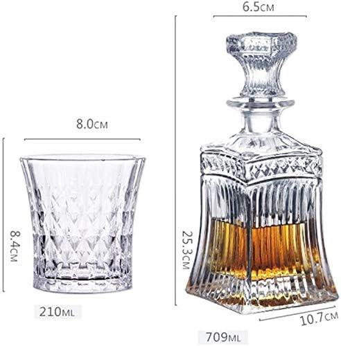 Whisky Decantador 5pc Crystal Whisky Decanter & Whisky Glasses Set Decanter de cristal com 4 óculos em caixa de presente elegante,