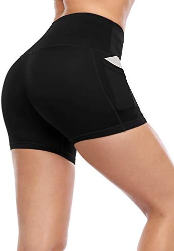 Shorts atléticos de cintura alta da Cadmus para shorts de fitness de ioga feminina com bolsos profundos