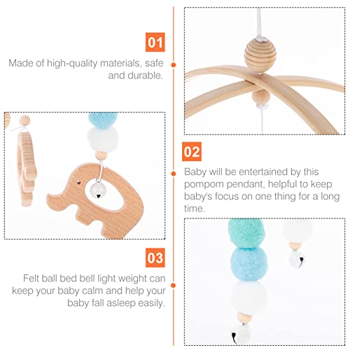 Toyandona Baby Crib Mobile, Felt Ball Baby Mobile, Wooden Wind Chime Creative Pinging Toy for Bursery Boys meninas