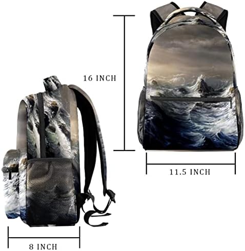 Stormy Waters Backpacks Boys Girls School Book Bag Travel Caminhando Camping Daypack Rucksack