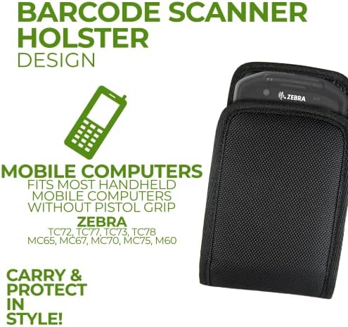 Scanner de código de barras de e-Holster com clipe de correia rotativo | Bolsa de estojo de transporte de nylon balístico