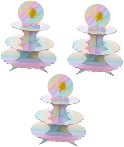 ABOOFAN 3PCS Cupcakes Decorações Padrão Papel de três camadas Servando o Halloween Tier Girls Decorating Tower Stand