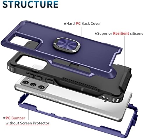 Capa da caixa de telefone compatível com a capa Samsung Galaxy Note 20, capa de proteção protetora à prova de choque de silicone