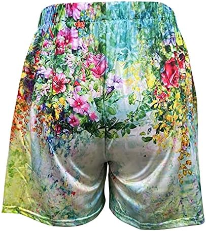 Cardigans de manga curta para mulheres elásticas shorts shorts casuais calças da cintura de verão na cintura alta da cintura