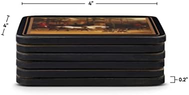 Coastas -russas da coleção Pimpernel Tally HO | Conjunto de 6 | Placa com suporte de cortiça | Resistente ao calor e mancha