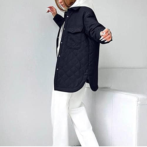 Twgone feminino casaco moda moda de manga comprida RHombus cor sólida corda espessada botão externa casaco de casaco