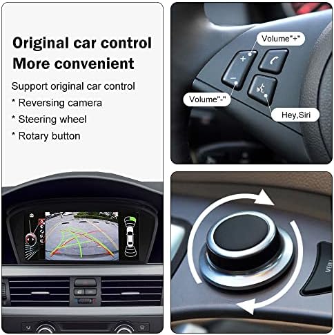 Ninetom 8,8 polegadas sem fio Apple CarPlay Android Auto Car Screen multimídia para o sistema BMW 5 Series CIC, E60/E63/E64/E90/E91/E92/E93