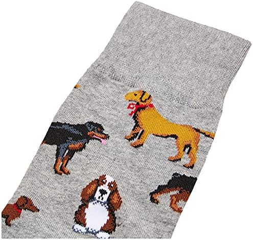 Hot Sox Men's Fun Dogs Crew 1 Par Packol-Cool & Funny Pets Novelty Fashion Socks