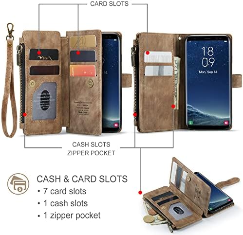 Caixa de telefone Asuwish para a capa da carteira Samsung Galaxy S8 e Tertário de Crédito de Crédito de Coloque Terceneiro de Coloque