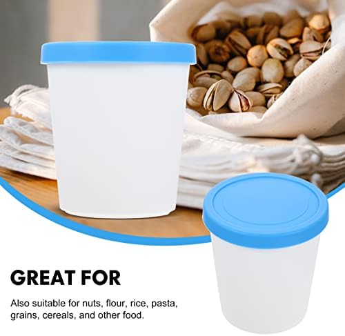 Hemoton Mini Ice Cream recipientes: Recipientes de armazenamento de alimentos freezer com tampas de silicone 100g
