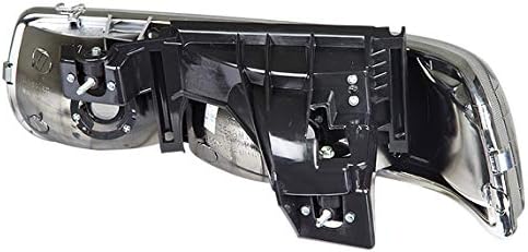 Lâmpadas de cabeça de cabeça preta de cabeça preta+kit de ferramentas compatível com Chevy Silverado Surburban Tahoe GMT800