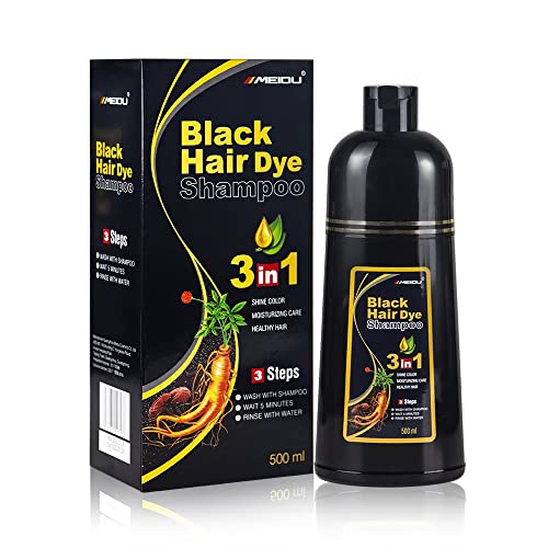 Shampoo de cor de cabelo instantâneo para cabelos grisalhos - shampoo 3 em 1- Cobertura cinza - coloração fitoterana