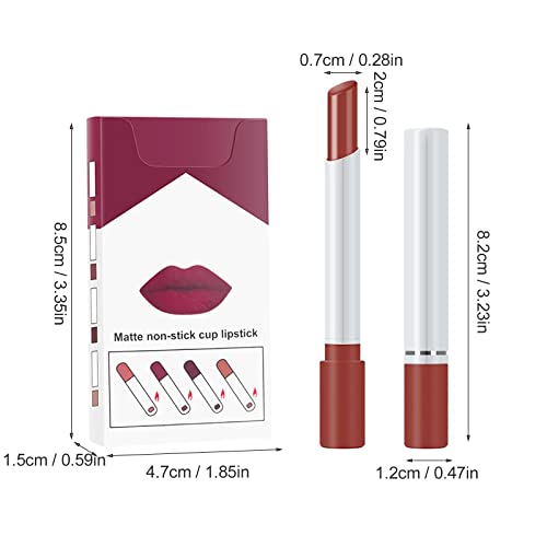Xiahium 4pcs Lipstick Conjunto duradouro à prova d'água de copo antiaderente de xícara de veludo fosco de veludo fosco